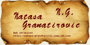 Nataša Granatirović vizit kartica